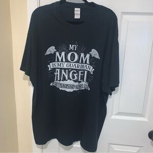 Graphic Tee Men’s Short Sleeve Mom Guardian Angel Size 2XL Navy Blue
